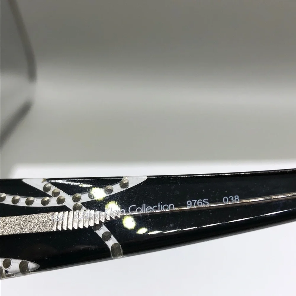 CALVIN KLEIN Collection 976 Sunglasses in color 038 Black Crystal Square Italy